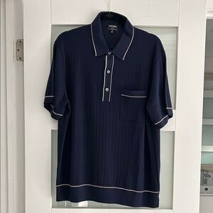 Todd Snyder Dark Blue Polo with Light Accents